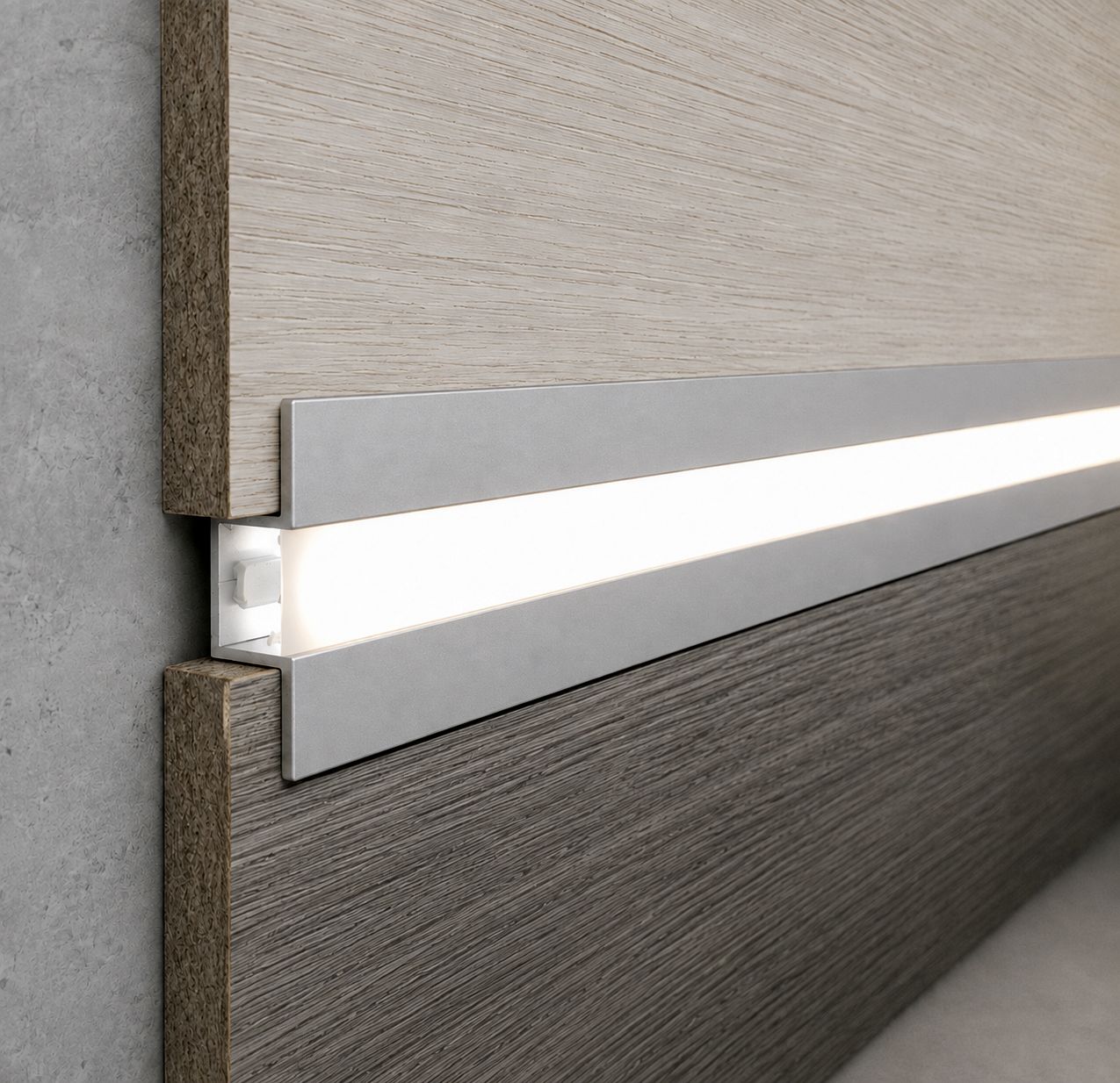 LED-профіль для кріплення стінових панелей LWU. Довжина 3,0 м. Срібло (анод)